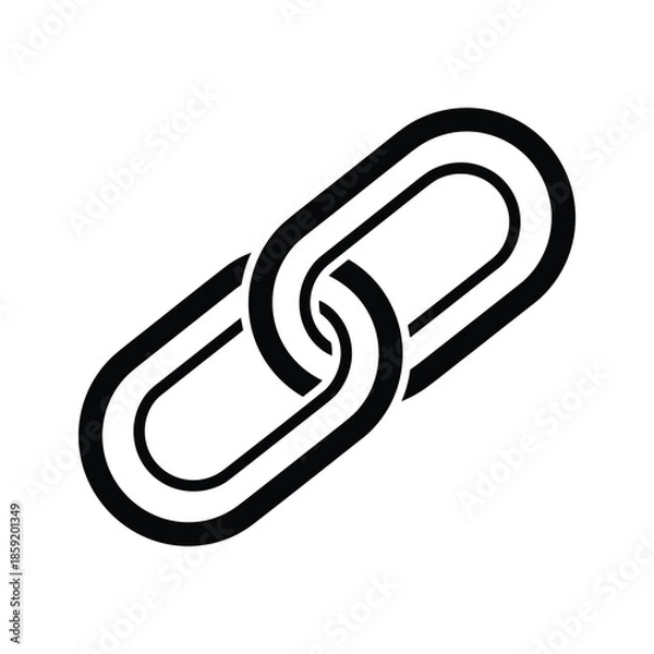 Obraz Black chain link icon on white background
