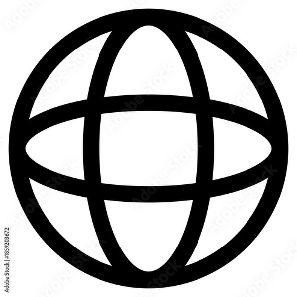Fototapeta Simple black globe icon