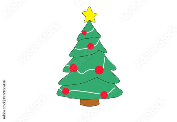 Obraz christmas tree isolated on white background