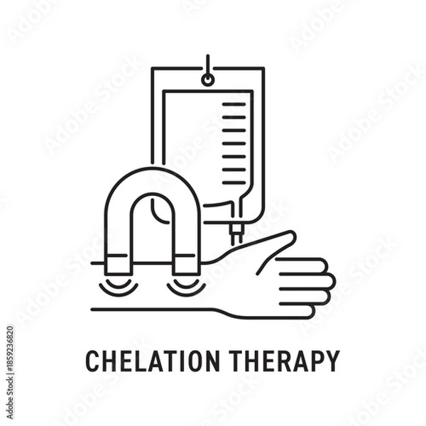 Obraz Chelation Therapy Infusion Detox Line Icon