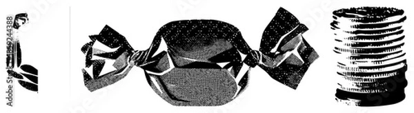 Obraz candy wrapper bow cookies stack