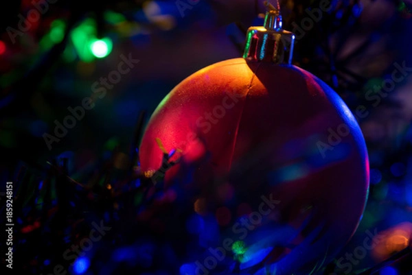 Obraz Christmas decoration ball tree light bubble 