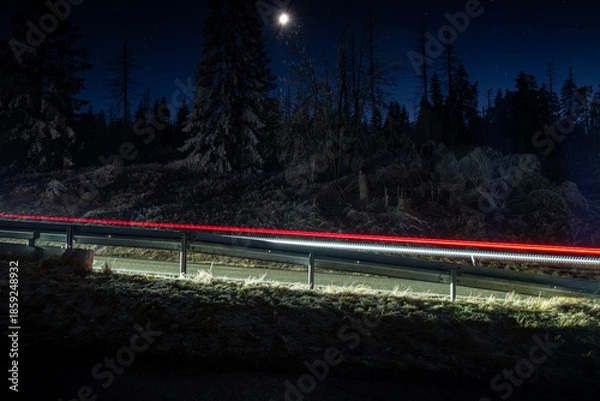 Obraz Mountain light stripe car ice 