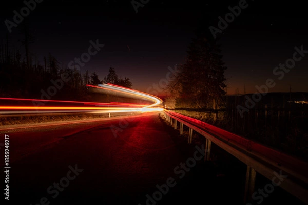 Obraz Mountain light stripe car ice 