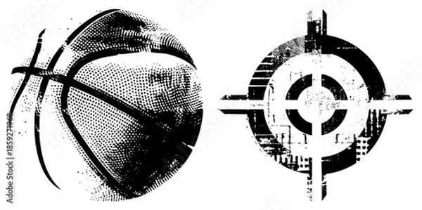 Obraz basketball and target set