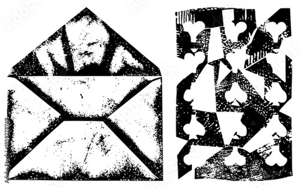 Obraz envelope with face and playing cards