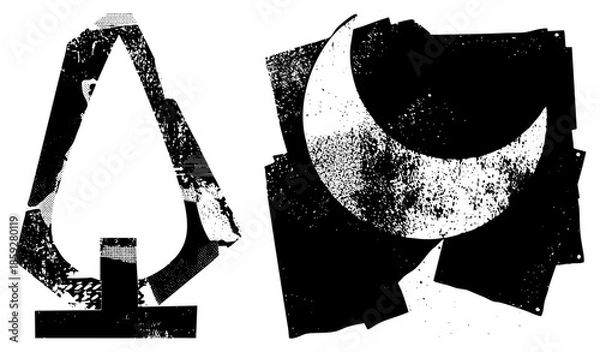 Obraz abstract geometric shapes with halftone texture
