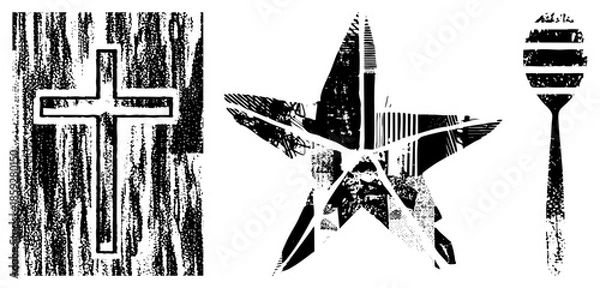 Obraz star and honey dipper vector