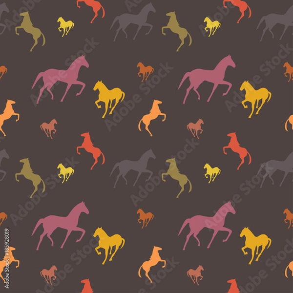 Fototapeta Horses seamless pattern. Can be used for textile, website background, book cover, packaging.