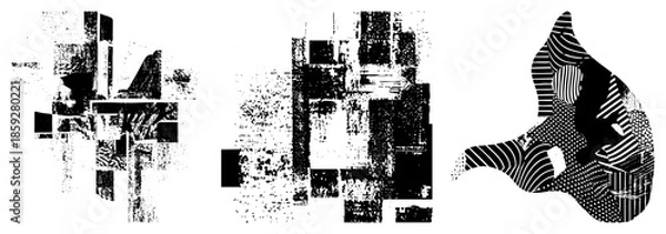 Obraz abstract geometric shapes with textured