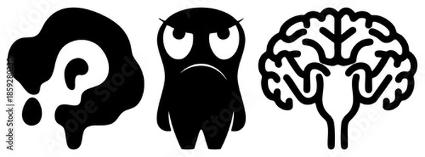 Obraz brain question mark angry face neural structure