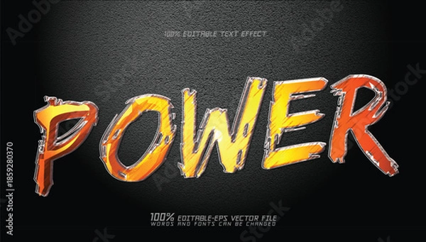 Obraz Power  Grunge Textured Vector Typography