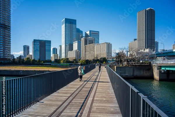 Obraz 快晴の勝鬨橋　東京都中央区
