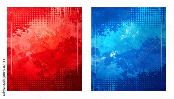 Obraz Abstract Red and Blue Grids Texture.