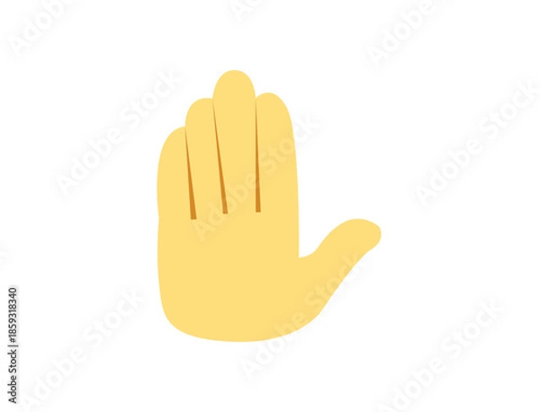 Fototapeta hand high five raised in the air palm finger emoji symbol sign icon vector illustration isolated flat