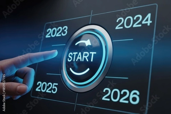 Obraz Business Start Button for Future Planning 2026