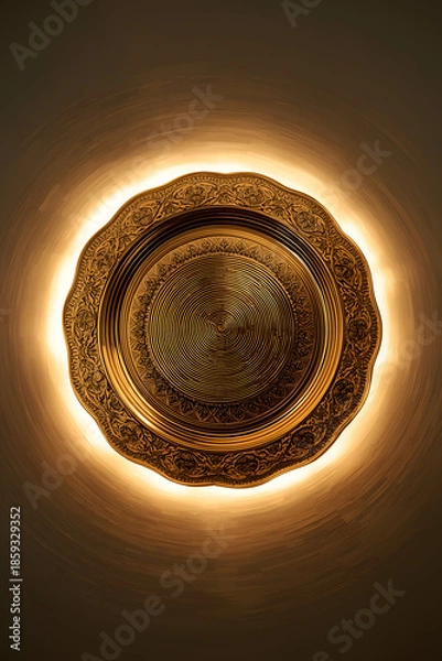 Obraz AI Image Of Golden Plate With Intricate Pattern