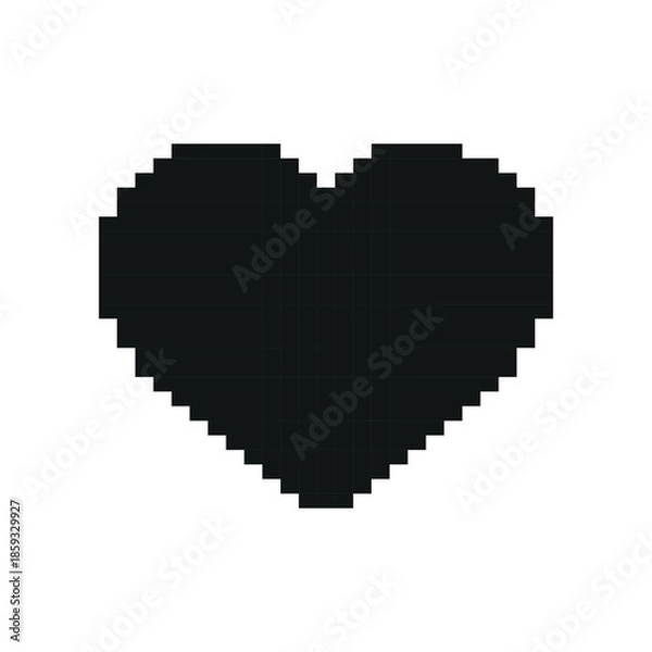 Obraz Vector pixel  heart icon