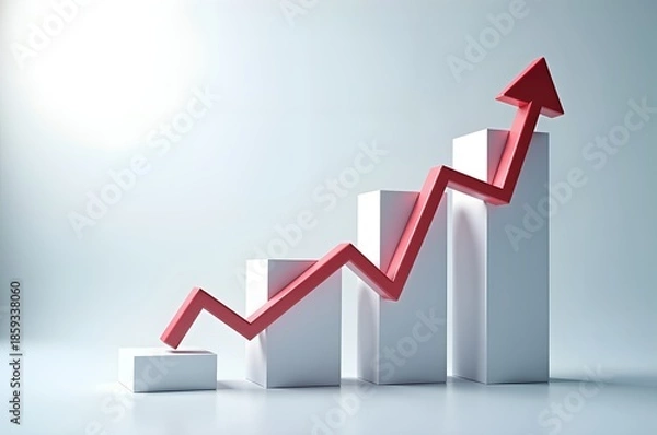 Obraz Rising Graph on Block Steps