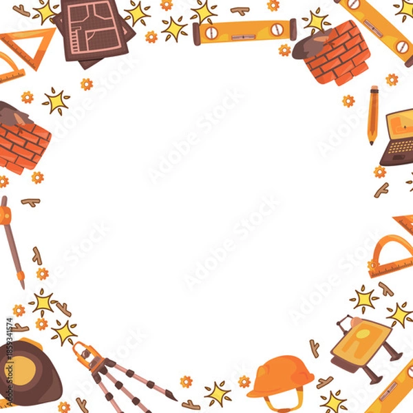 Obraz architect equipment circle frame boder