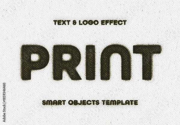 Obraz Dirty Print Text & Logo Effect Mockup