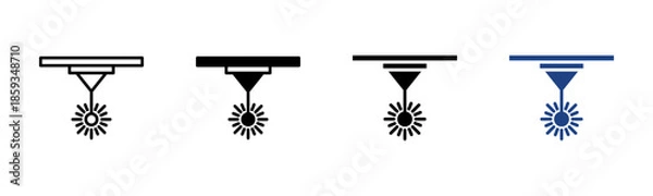 Obraz Laser Processing icon set multiple style collection