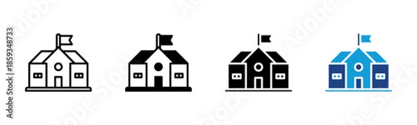 Obraz University icon set multiple style collection