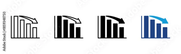 Obraz Asset Depreciation icon set multiple style collection