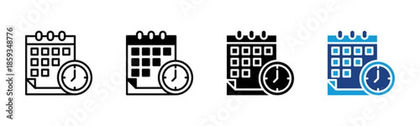 Obraz Calendar icon set multiple style collection