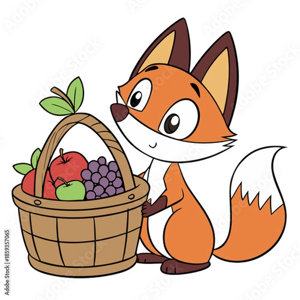 Obraz fox in basket