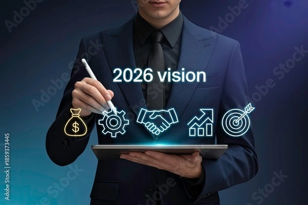 Obraz Business vision planning icons for 2026