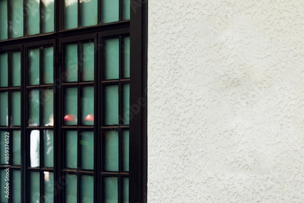 Fototapeta green window on a wall