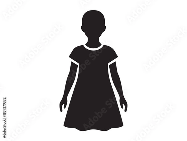 Fototapeta Center-Torso Reference Point of girl white background.