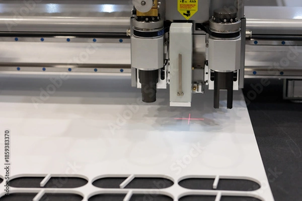 Obraz oscillating knife digital cutting machine close up