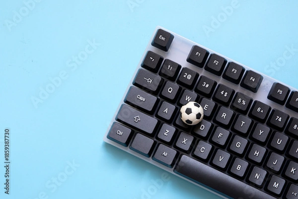 Fototapeta Football data analytics, soccer manager tactics and planning, and online sports betting information.