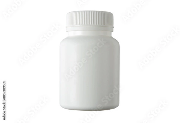 Obraz White plastic bottle mockup isolated transparent png. Minimal packaging