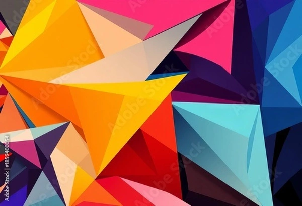Obraz Dynamic geometric composition with sharp angles and contrasting colors,  design,  dynamic