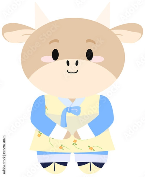 Obraz 동물소십이간지전통(추석한가위한복_파랑노랑) (7) (3)