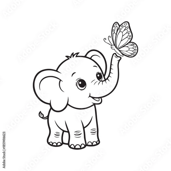 Obraz elephant with flower