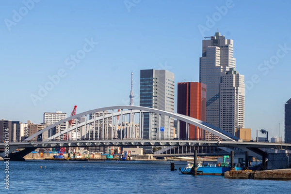 Fototapeta 築地大橋と聖路加タワー