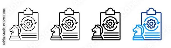 Obraz Effective Strategy Icon Different Style Outline Collection Set