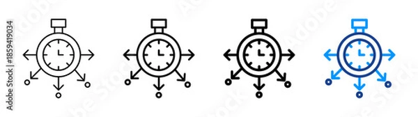 Obraz Time Distribution Icon Different Style Outline Collection Set