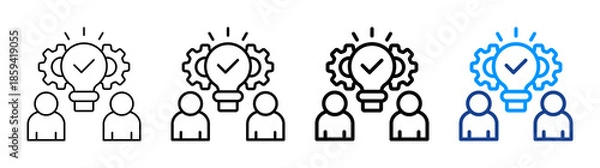 Obraz Lean Management Icon Different Style Outline Collection Set