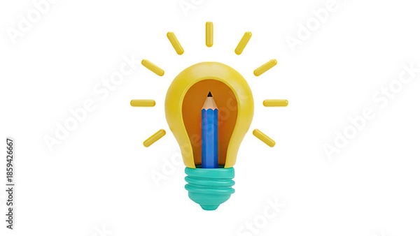 Obraz Lightbulb with Pencil Inside