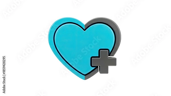 Obraz Heart with Plus Symbol Icon