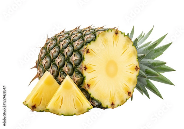 Obraz Fresh Pineapple Cut Isolated on White Surface
