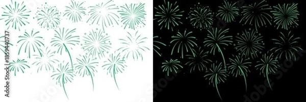Fototapeta Green fireworks 