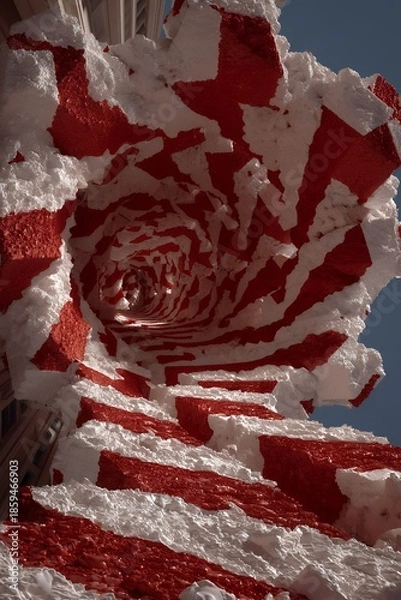 Obraz peppermint striped swirling tunnel abstract