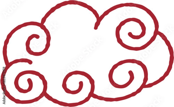 Obraz Decorative Auspicious Cloud Vector Line Art Illustration