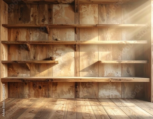 Obraz empty wooden shelf